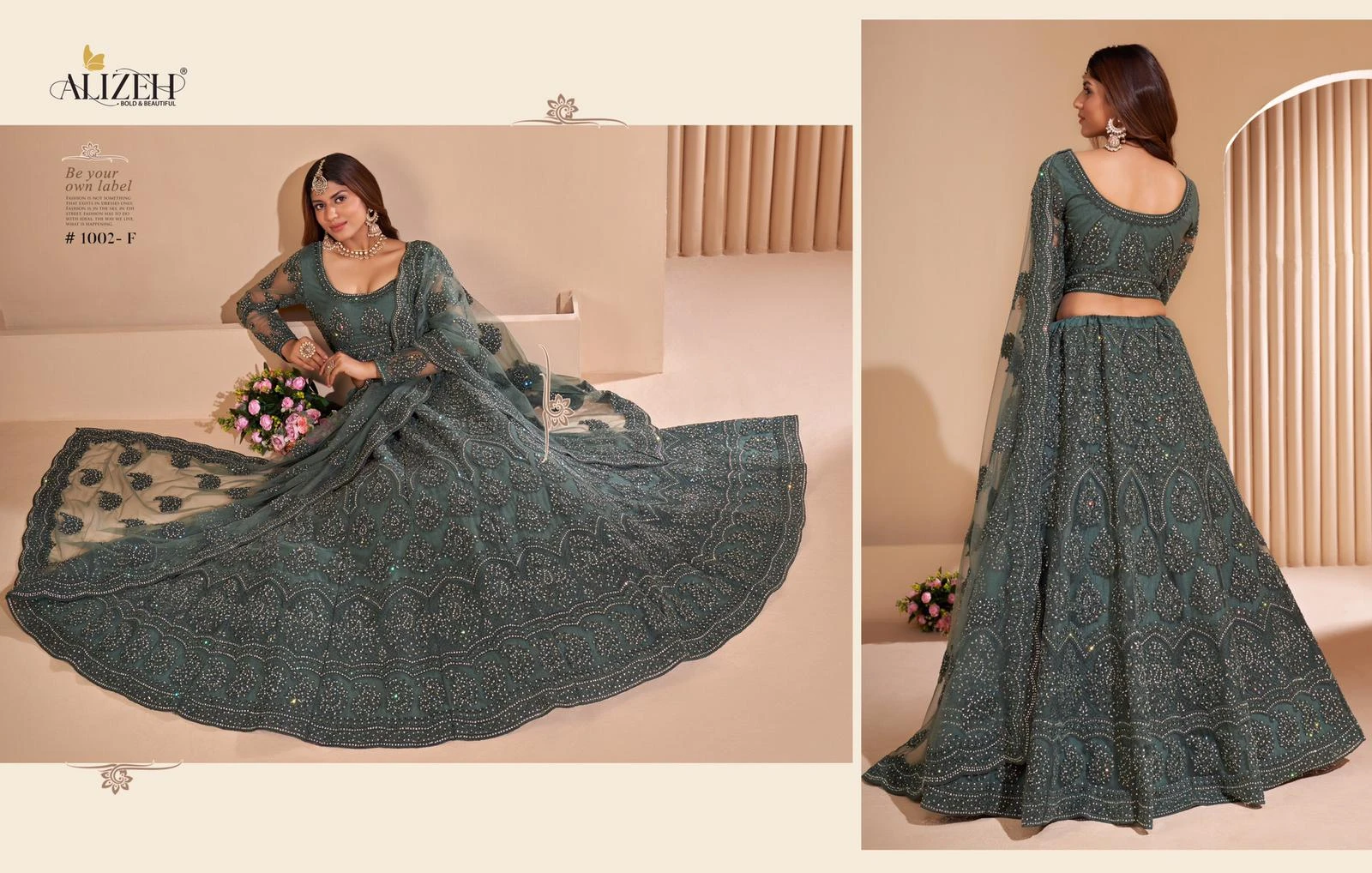 Alizeh Heritage Colour Saga 1002 Colours Butterfly Net Wholesale Lehenga Catalog